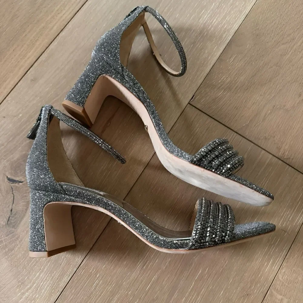 Badgley Mischka Brand Kameryn Open-Toe Block Heel 8 1/2